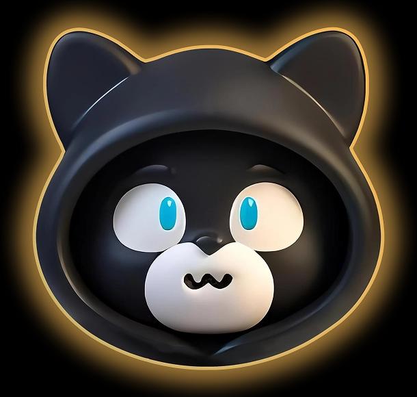Purring Space Cat Logo